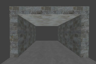 A basic square tunnel made from two walls and a ceiling.