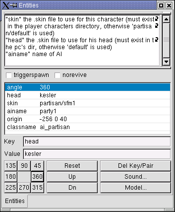 AI entity settings